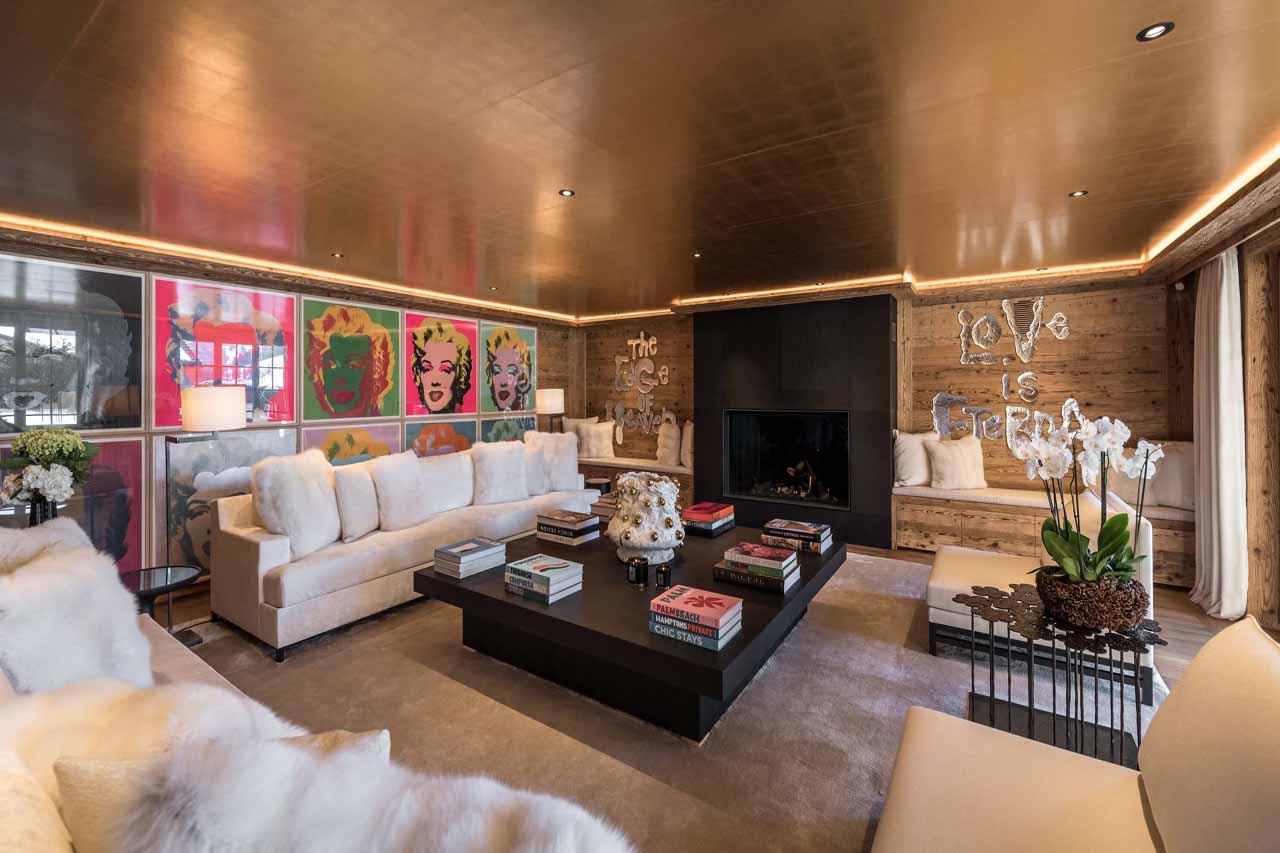 Living room in Chalet Colombe, Gstaad