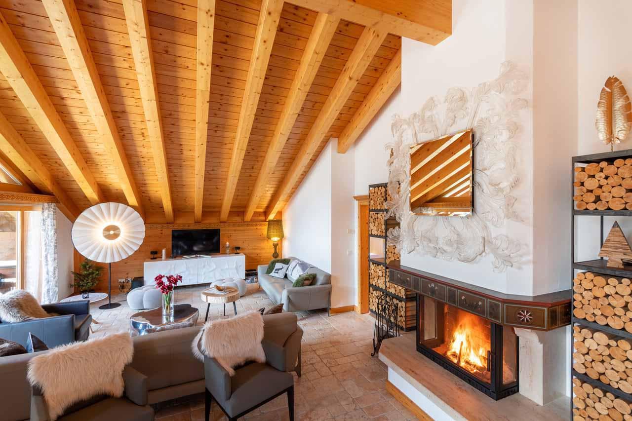 Fireplace at Penthouse Annyvonne in Zermatt