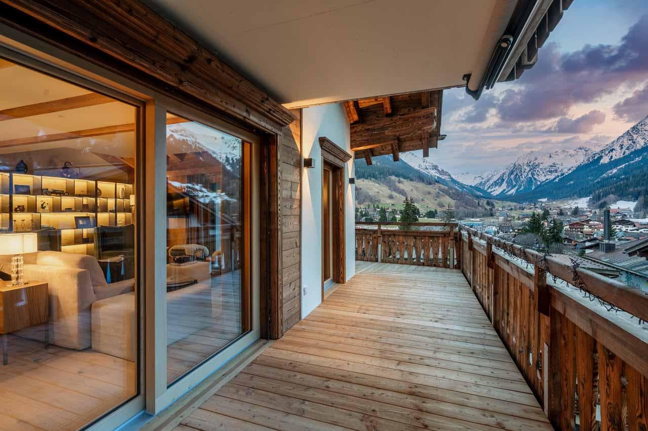Balcony views at Penthouse Silvretta in Klosters